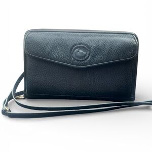 Vintage Dooney & Bourke Black Pebbled Leather Wallet Crossbody | AWL